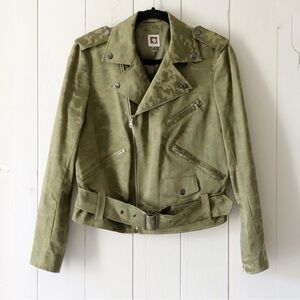 Vintage Anne Klein Y2K Camouflage Olive Green Utility Jacket Size 6 Rare